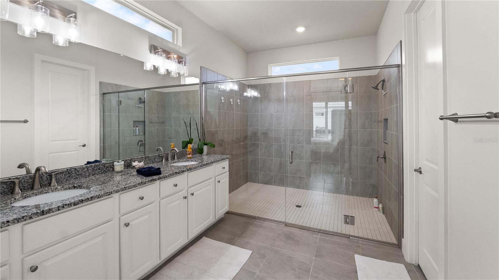 Primary Bath with Oversized Shower and Walk In Closet