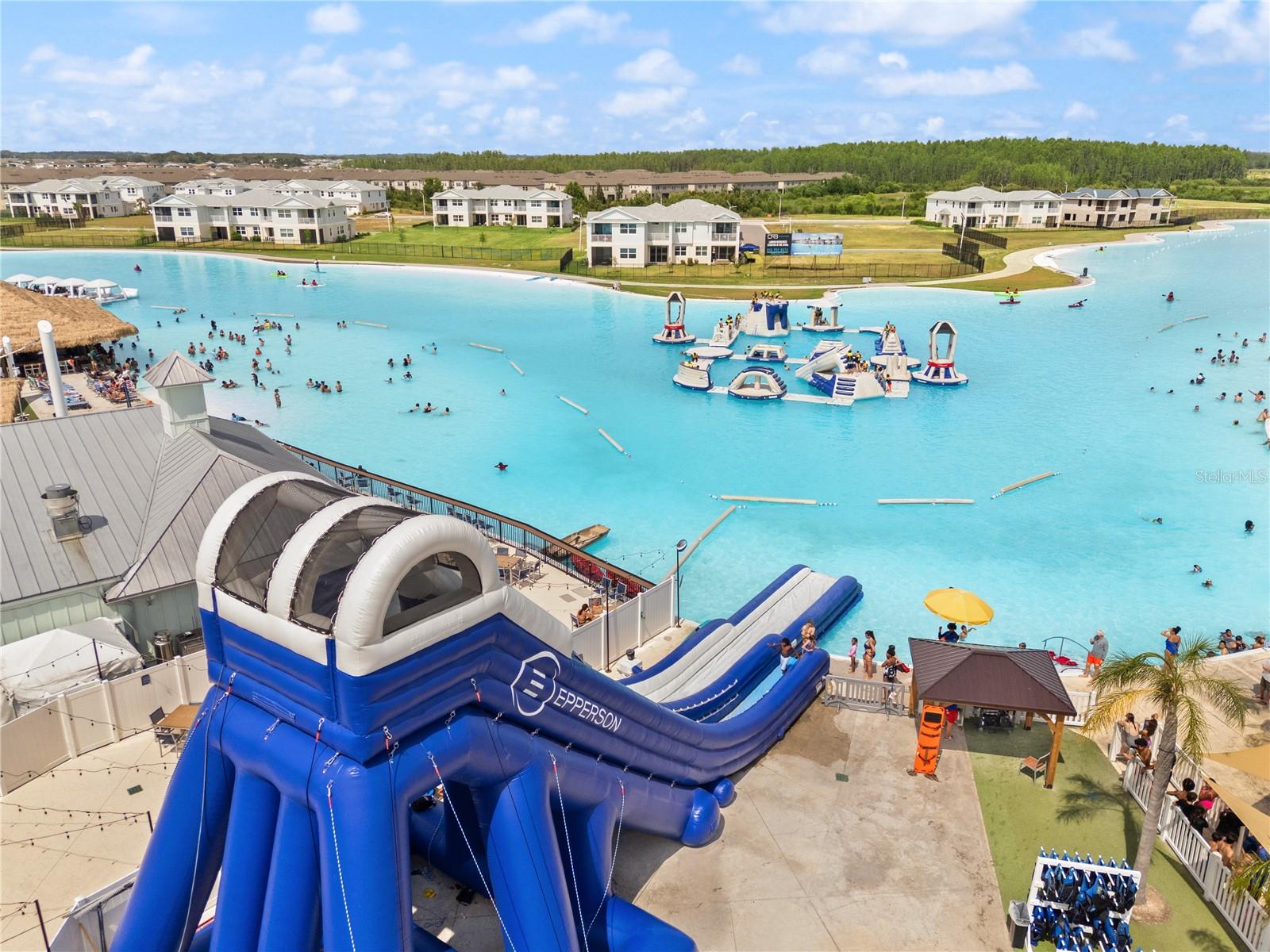 Slide and full amenities at Epperson Lagoon