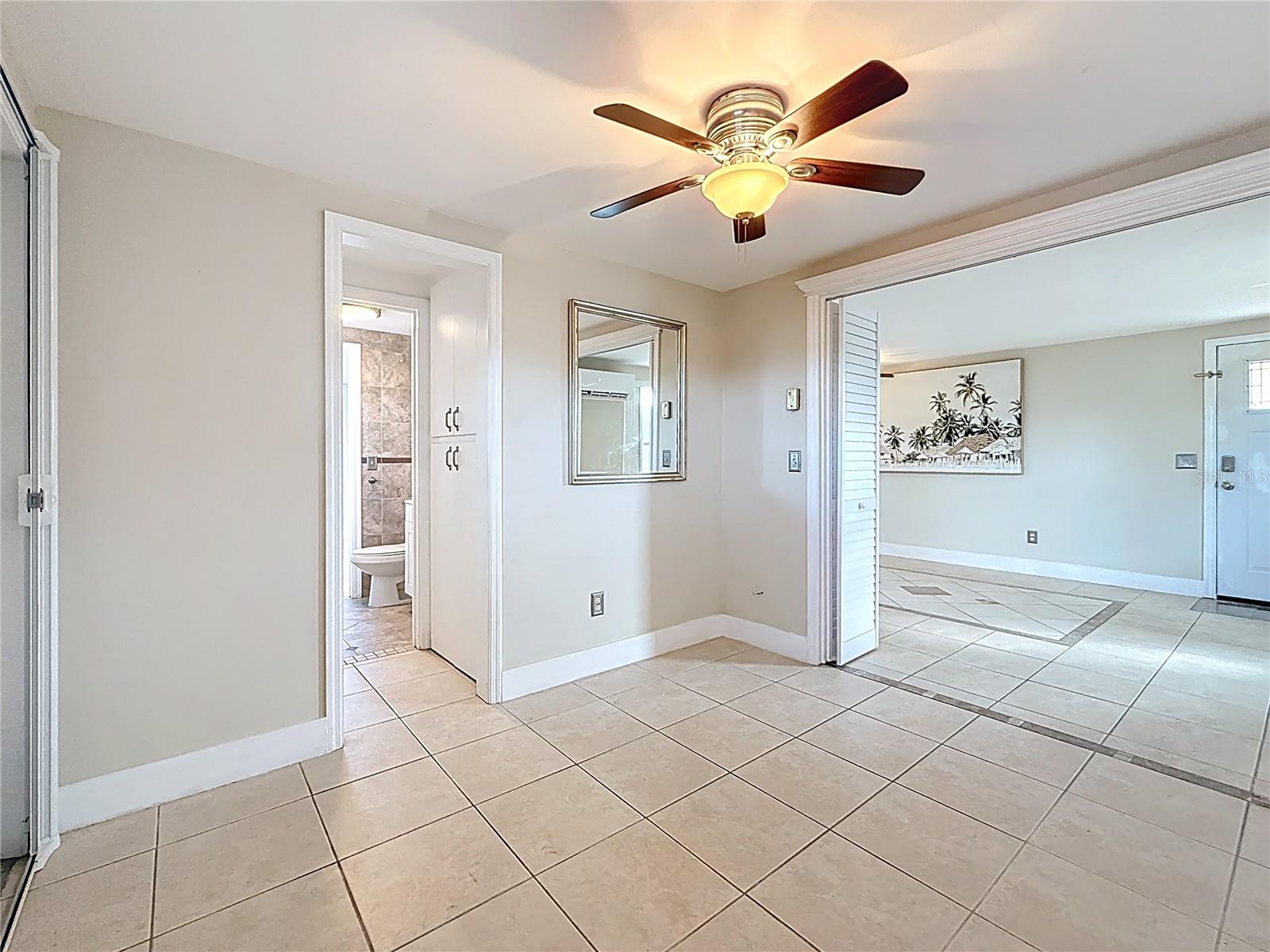 Bedroom 2 - Accordian Doors to Living Space - Access to Full Bath