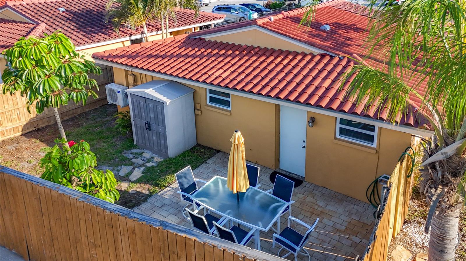 Fenced Rear Yard - Private Patio and Storage Shed