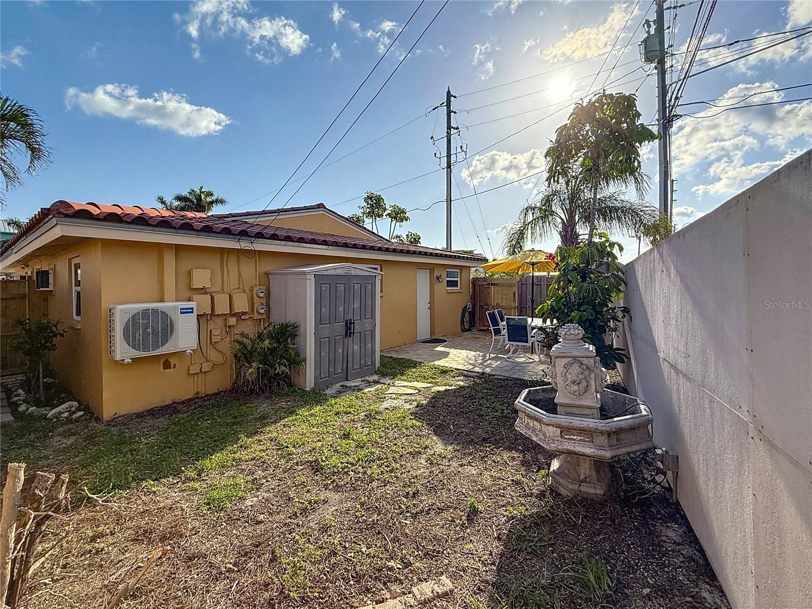 Rear Fenced Yard - Private Patio and Storage Shed