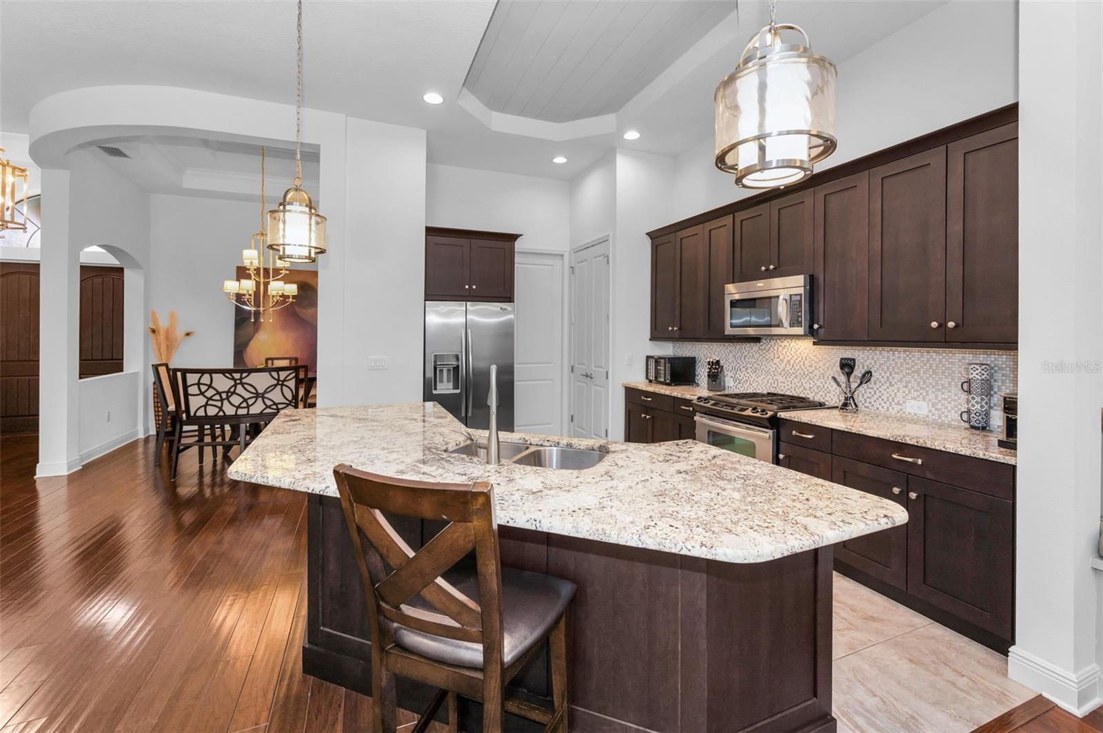 Gourmet Kitchen - Tray ceiling with bead board accent