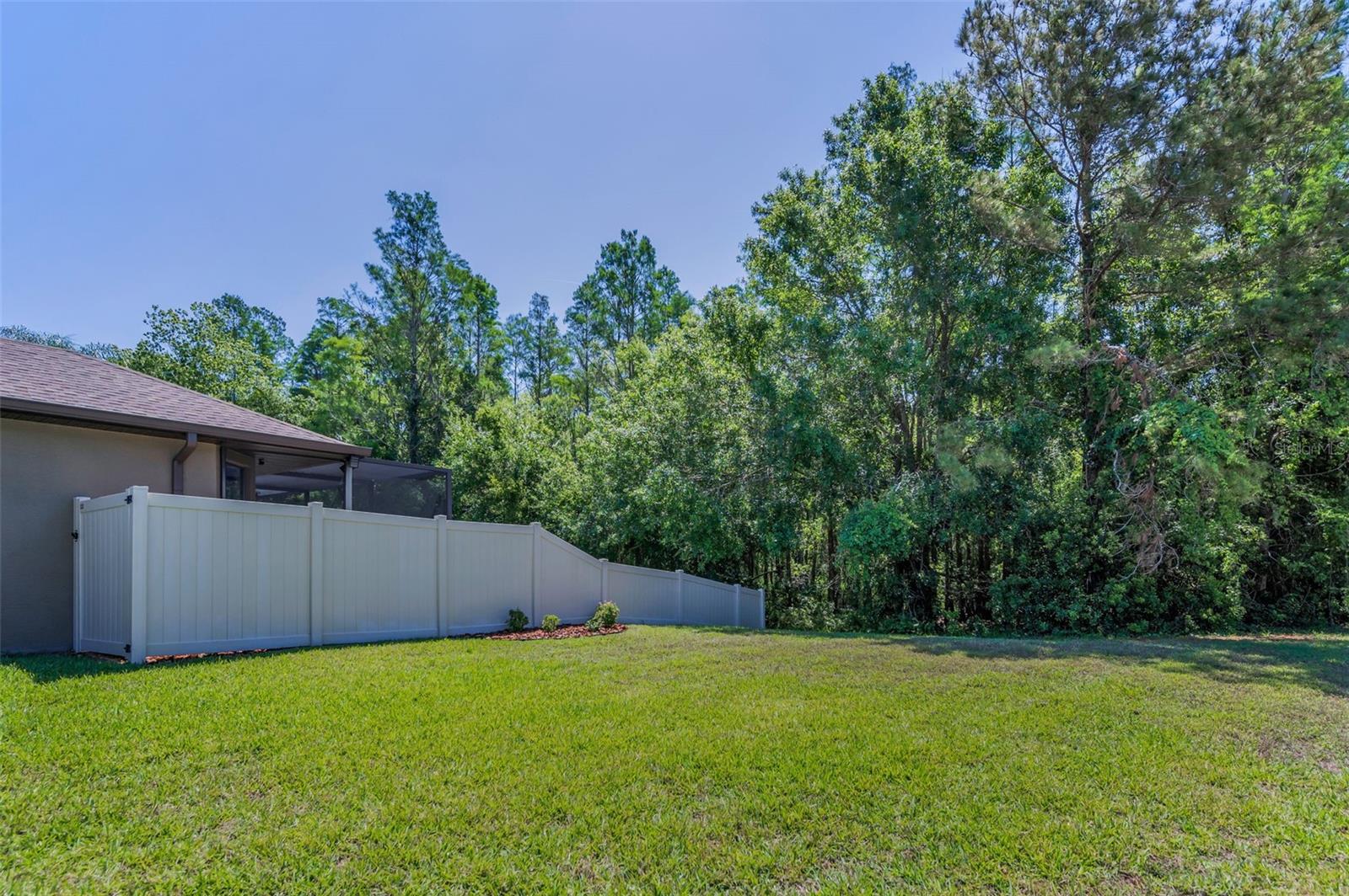 Side yard outside of the fence