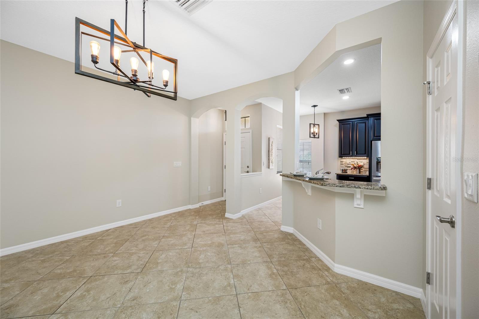 Breakfast Bar from Kitchen to Dining Room