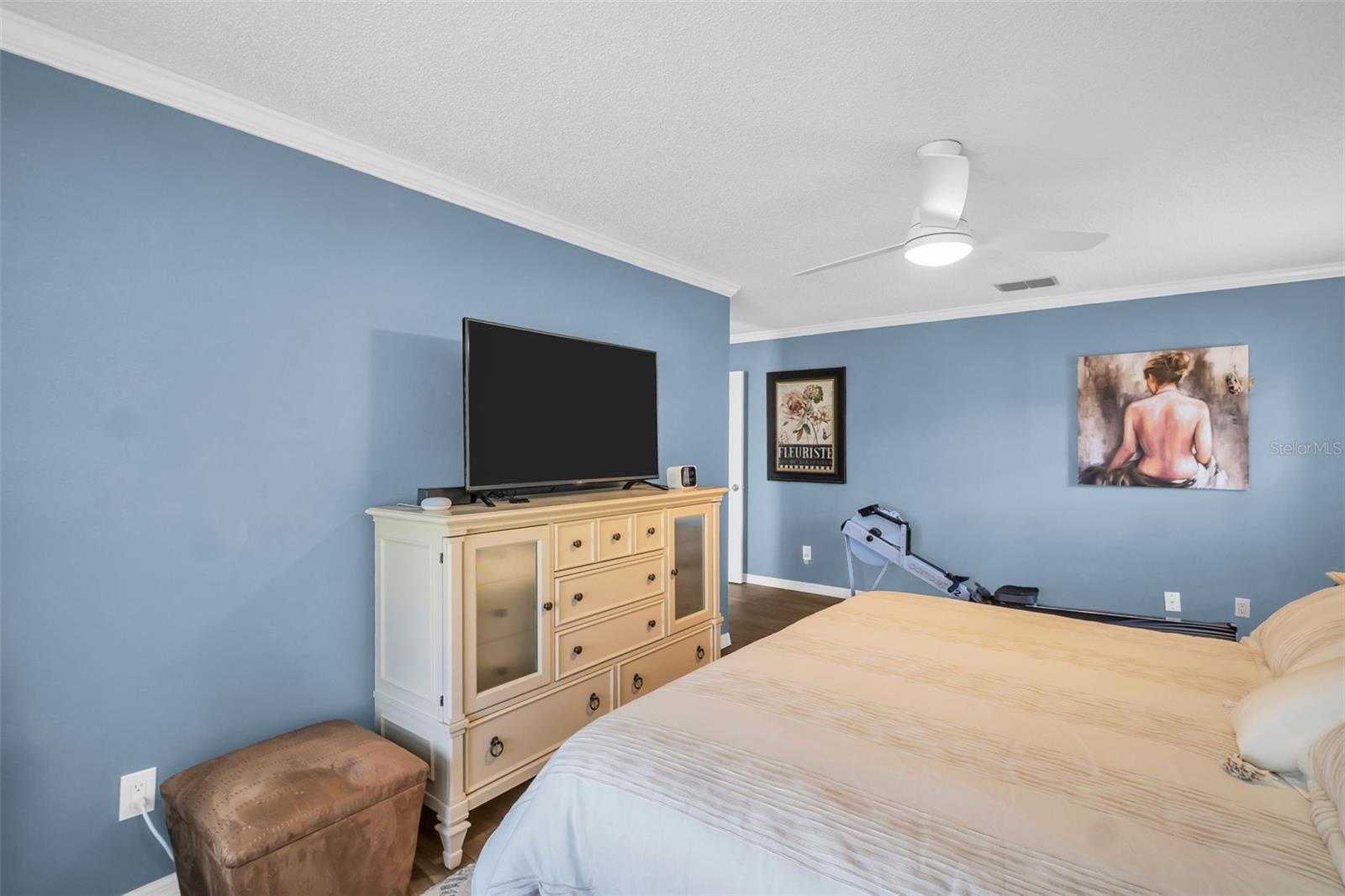 Crown molding and New modern ceiling fan