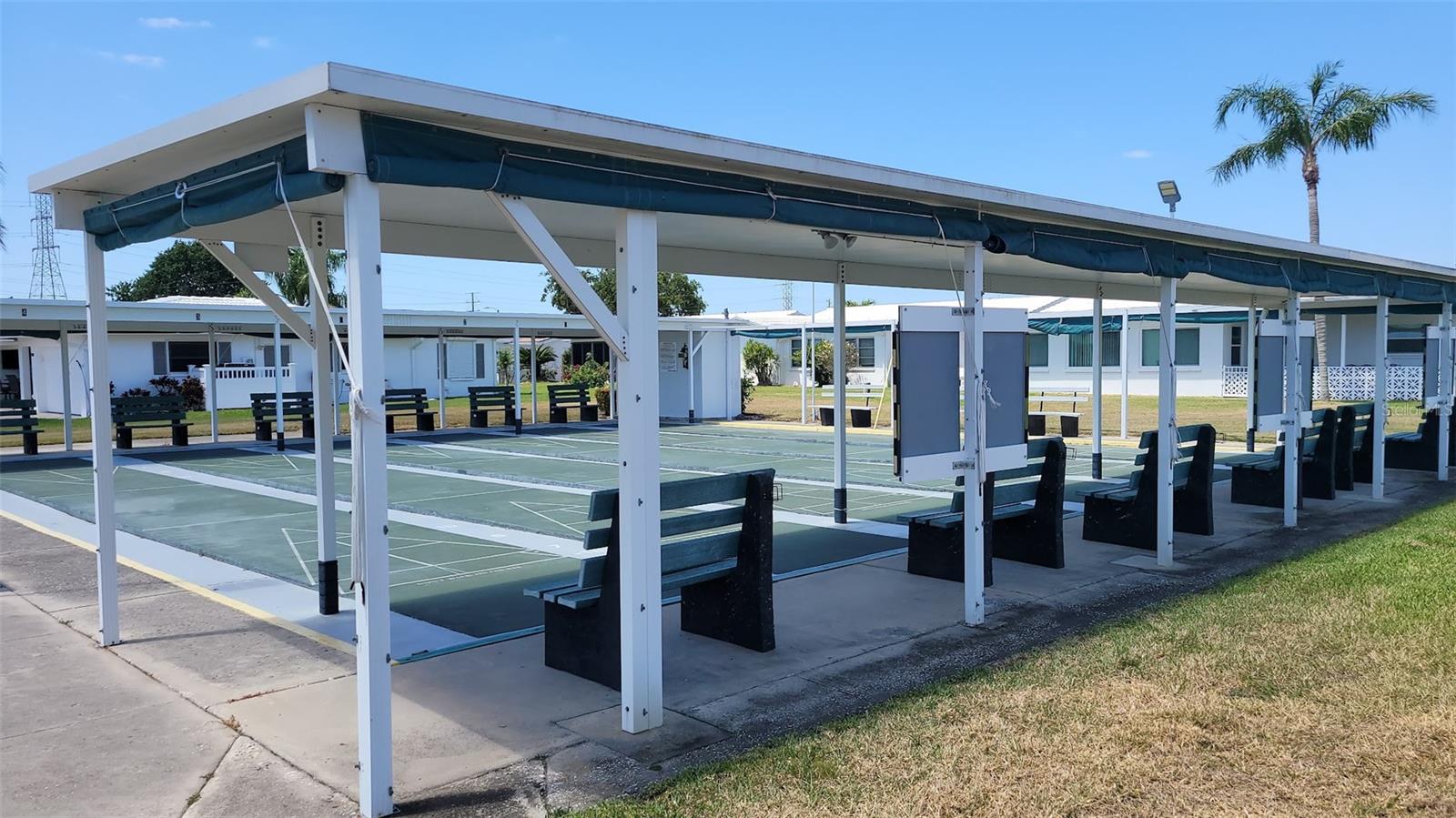 Shuffleboard court with shade!
