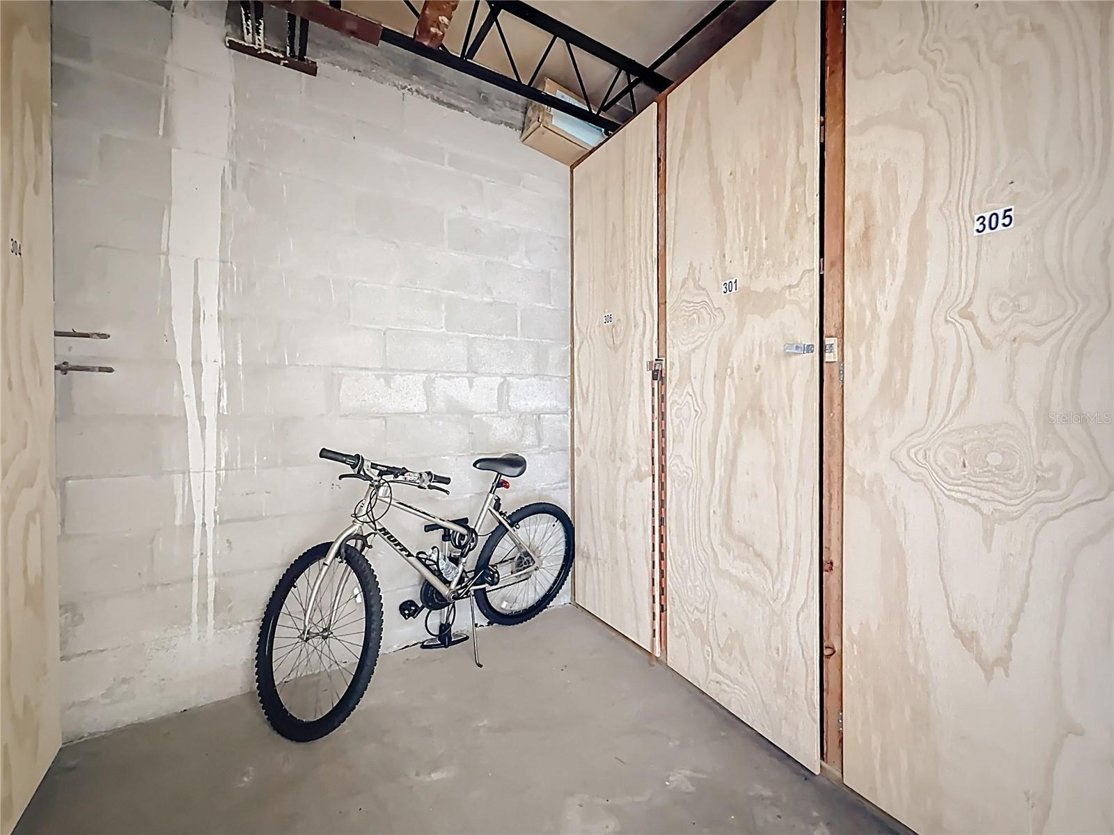 Bikes can be stored in the 3rd floor storage room.