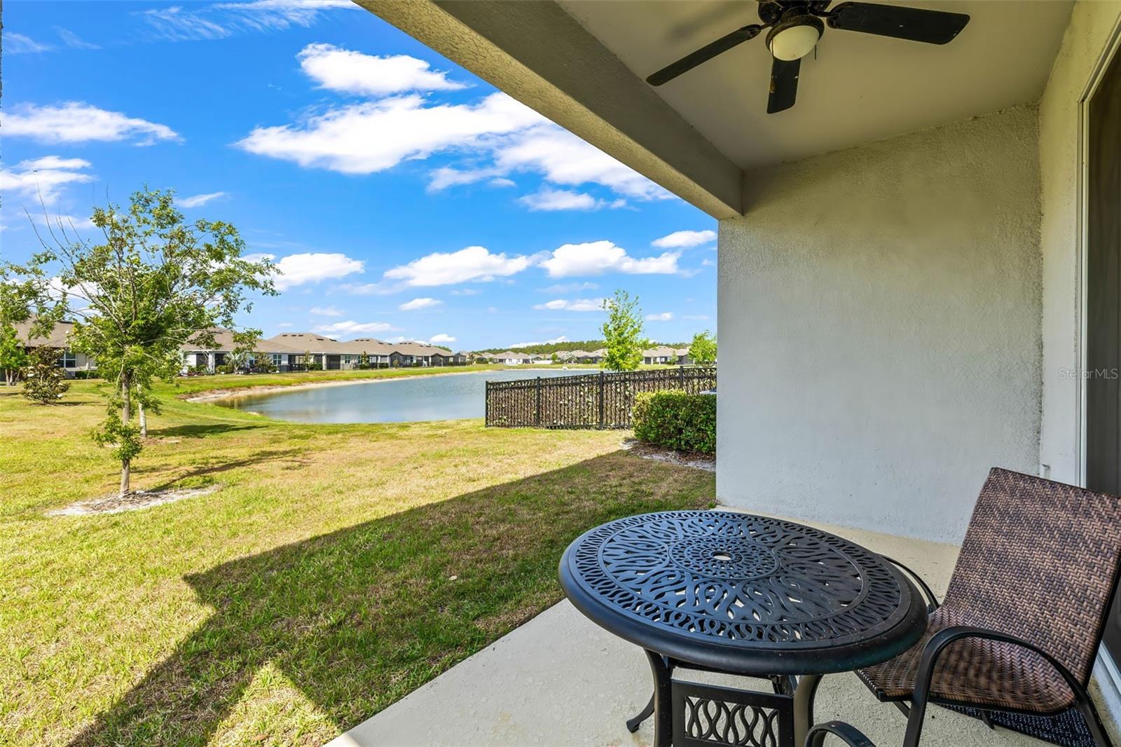 Lanai with back pond view.