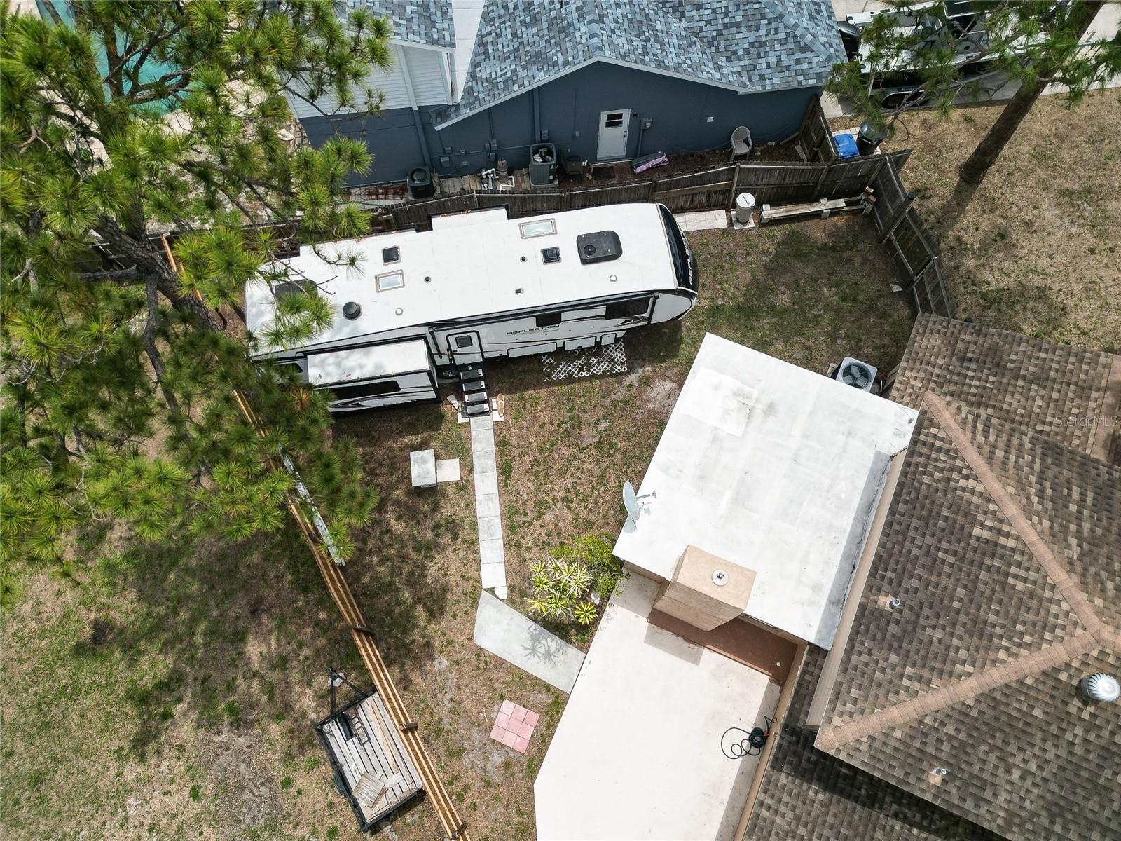 Over head view of back yard layout