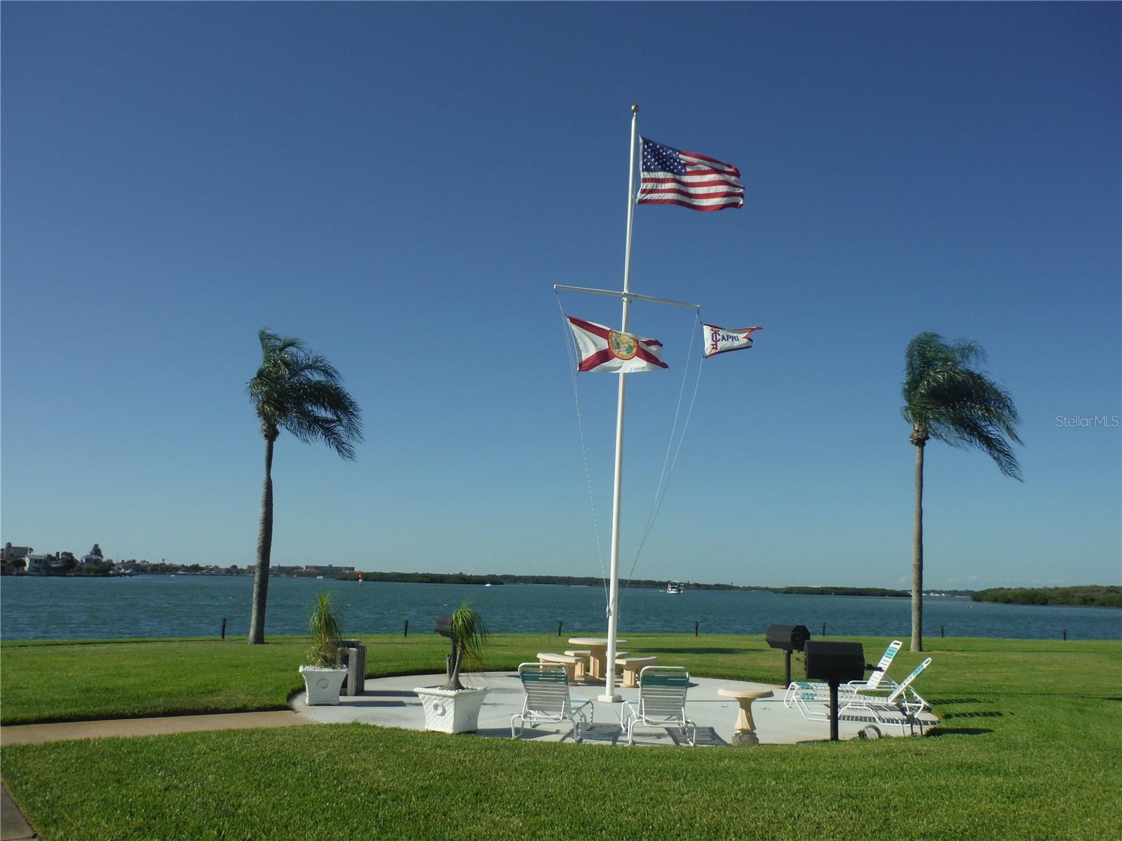 BBQ area overlooking Intracoastal and Johns Pass