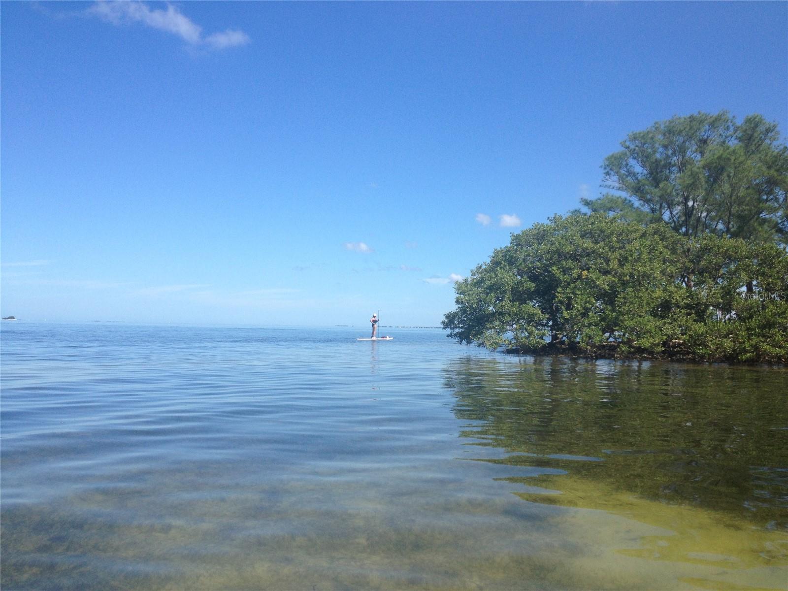 A lazy on the paddle board