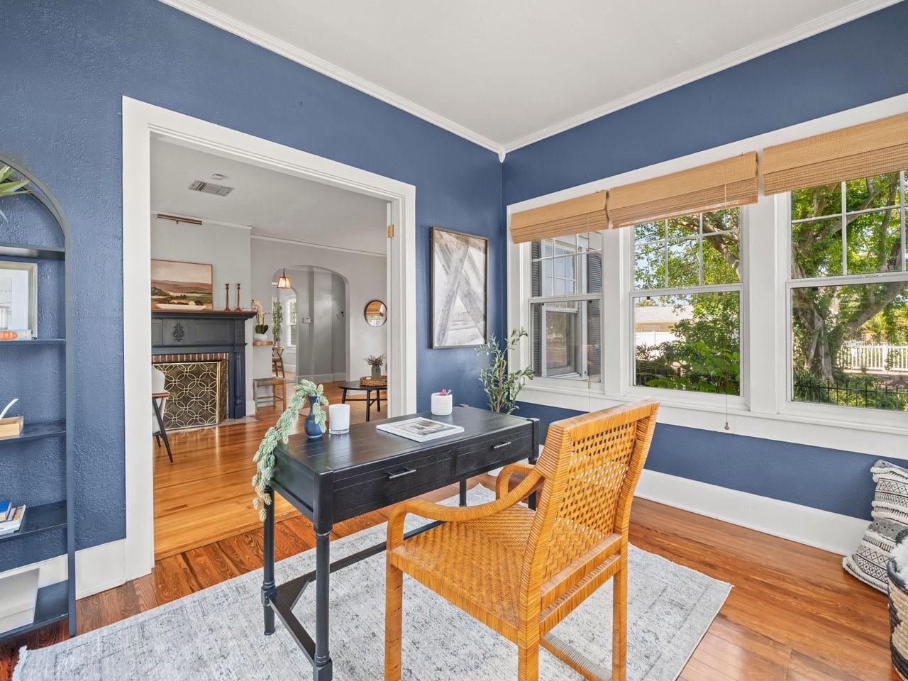 Sunroom/study/office off formal living room.