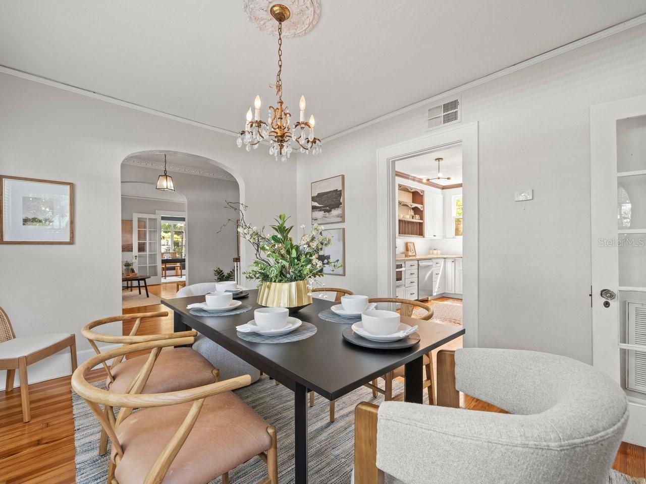 Formal dining room located next to the kitchen.