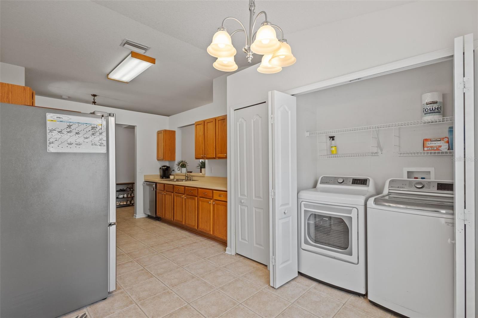 laundry closet in kitchen
