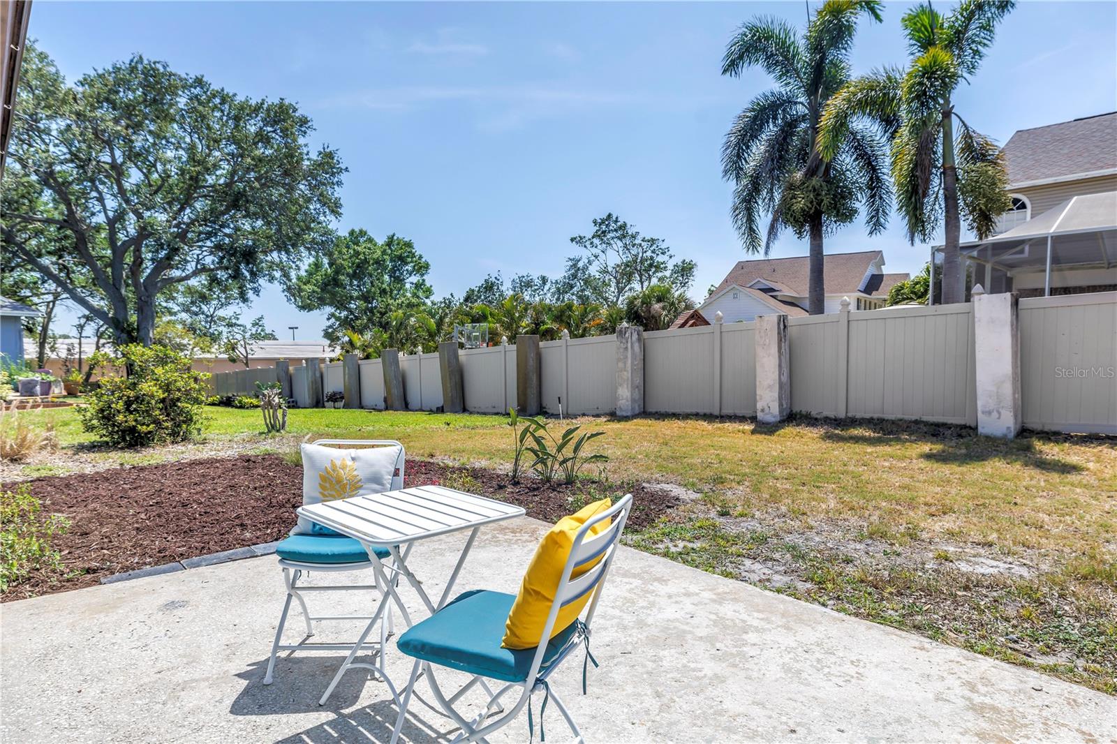 Spacious back yard and patio.