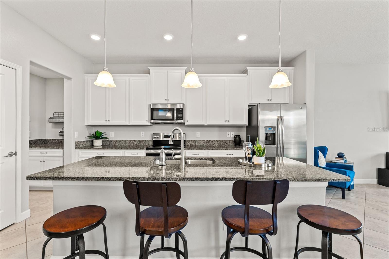 Kitchen with stainless steel appliances