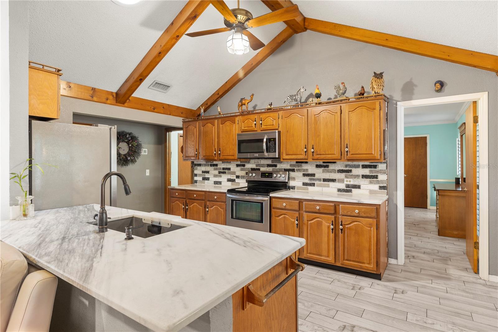 Oak cabinets