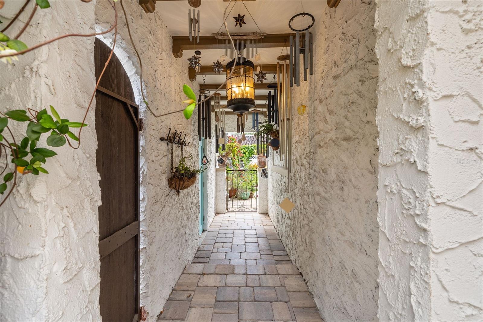 Covered walkway to garage