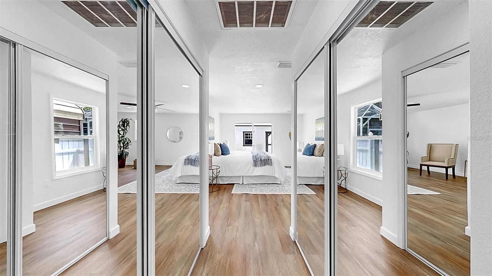 Inviting owners suite entry way with designer details.
