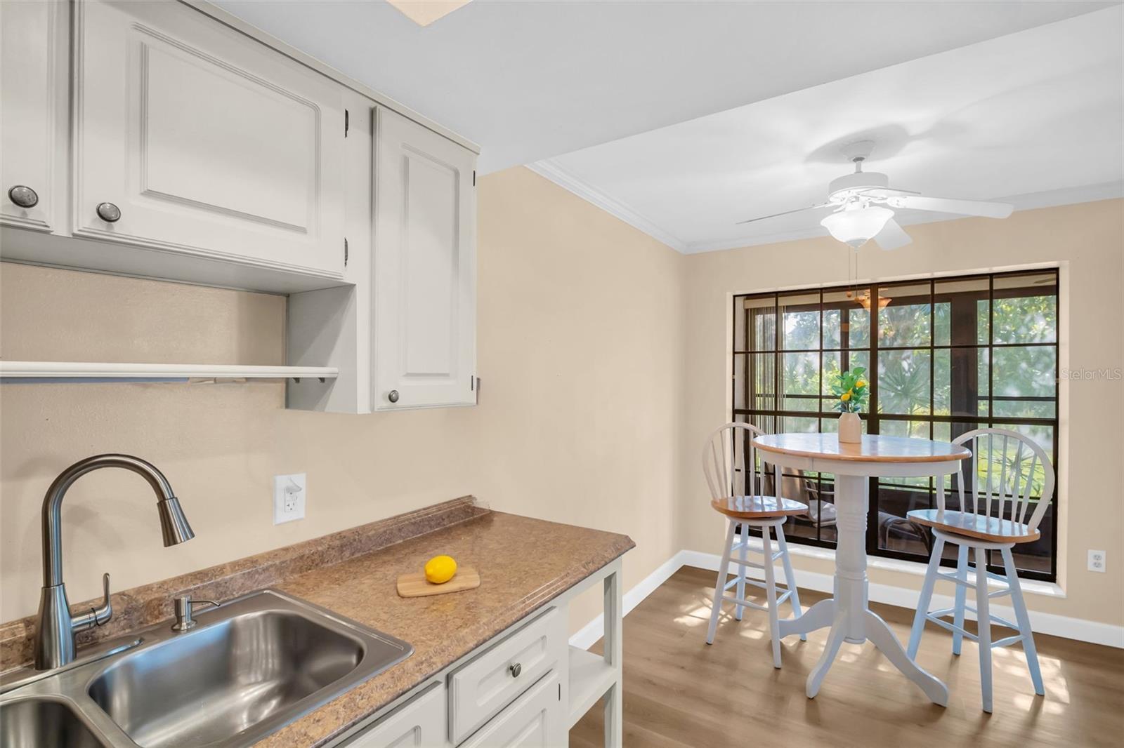 Natural light floods the space~