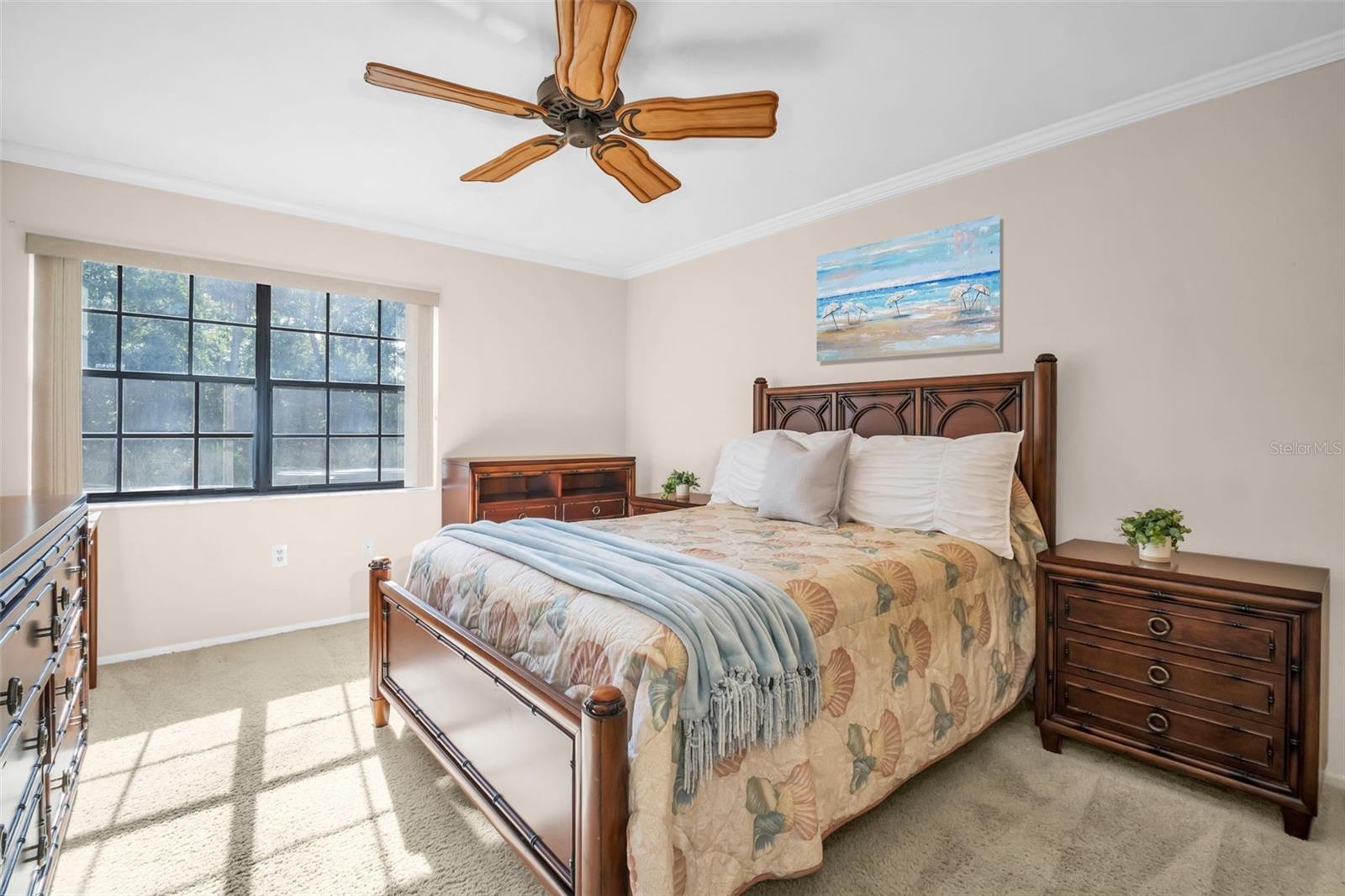 Spacious master suite privately located at rear of home with green views & no rear neighbors~