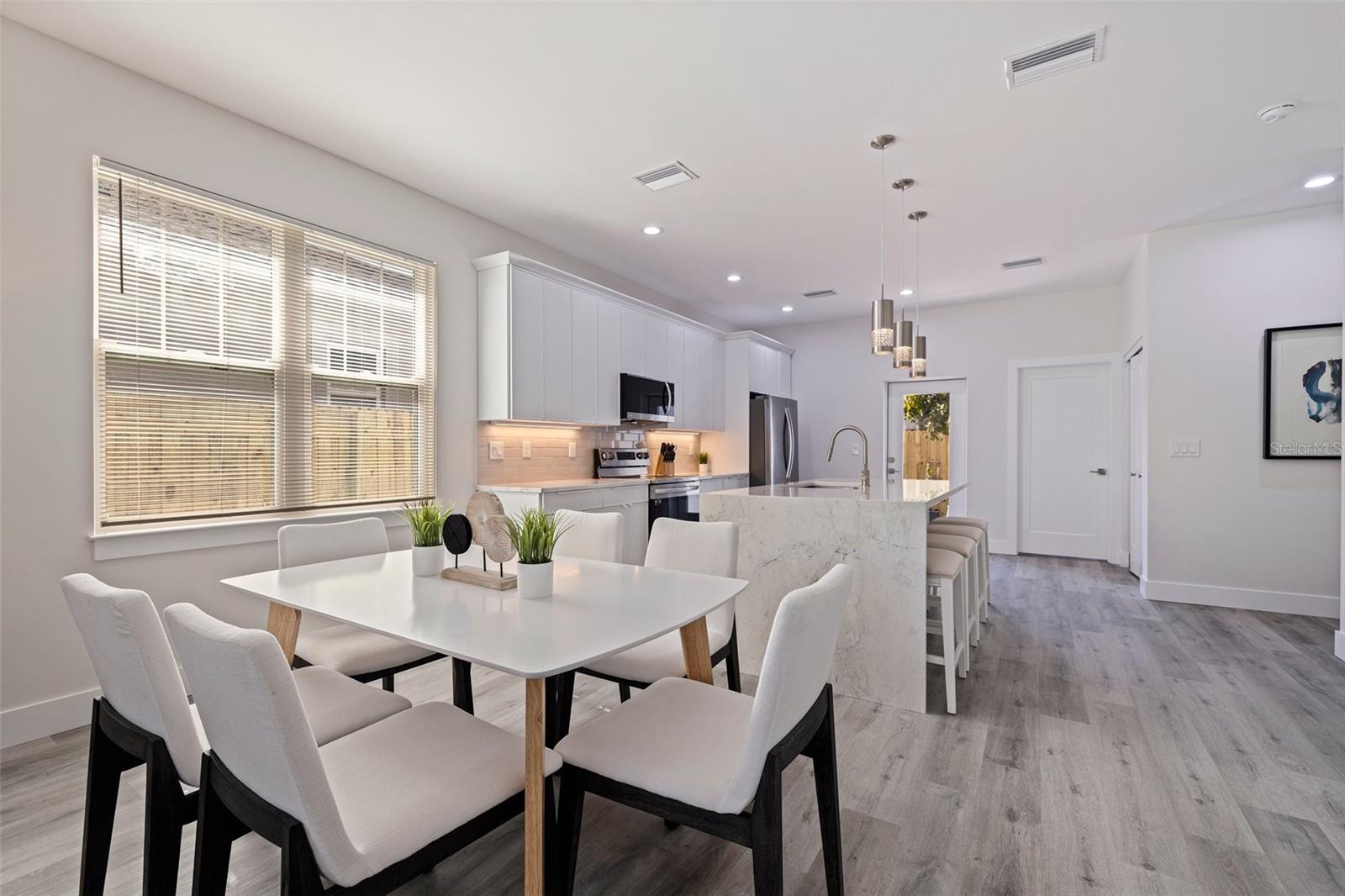 Open floorplan with dining room