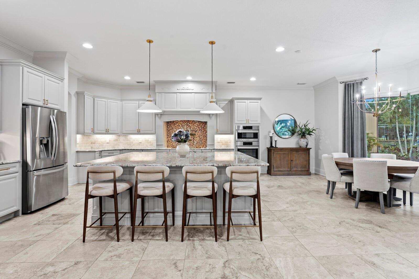The kitchen is a chef's dream, straight out of a luxury home magazine!