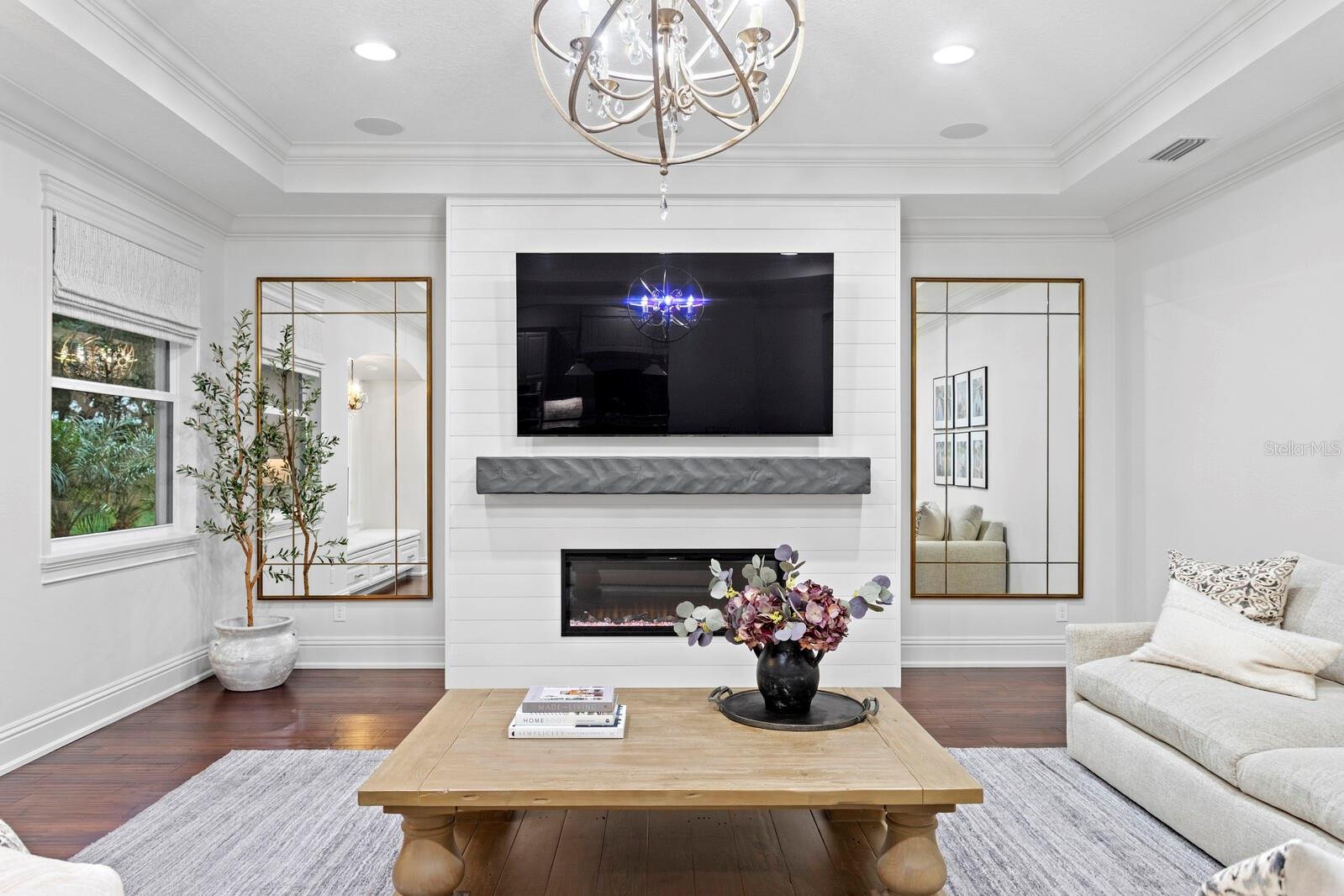 Great room features an electric fireplace!