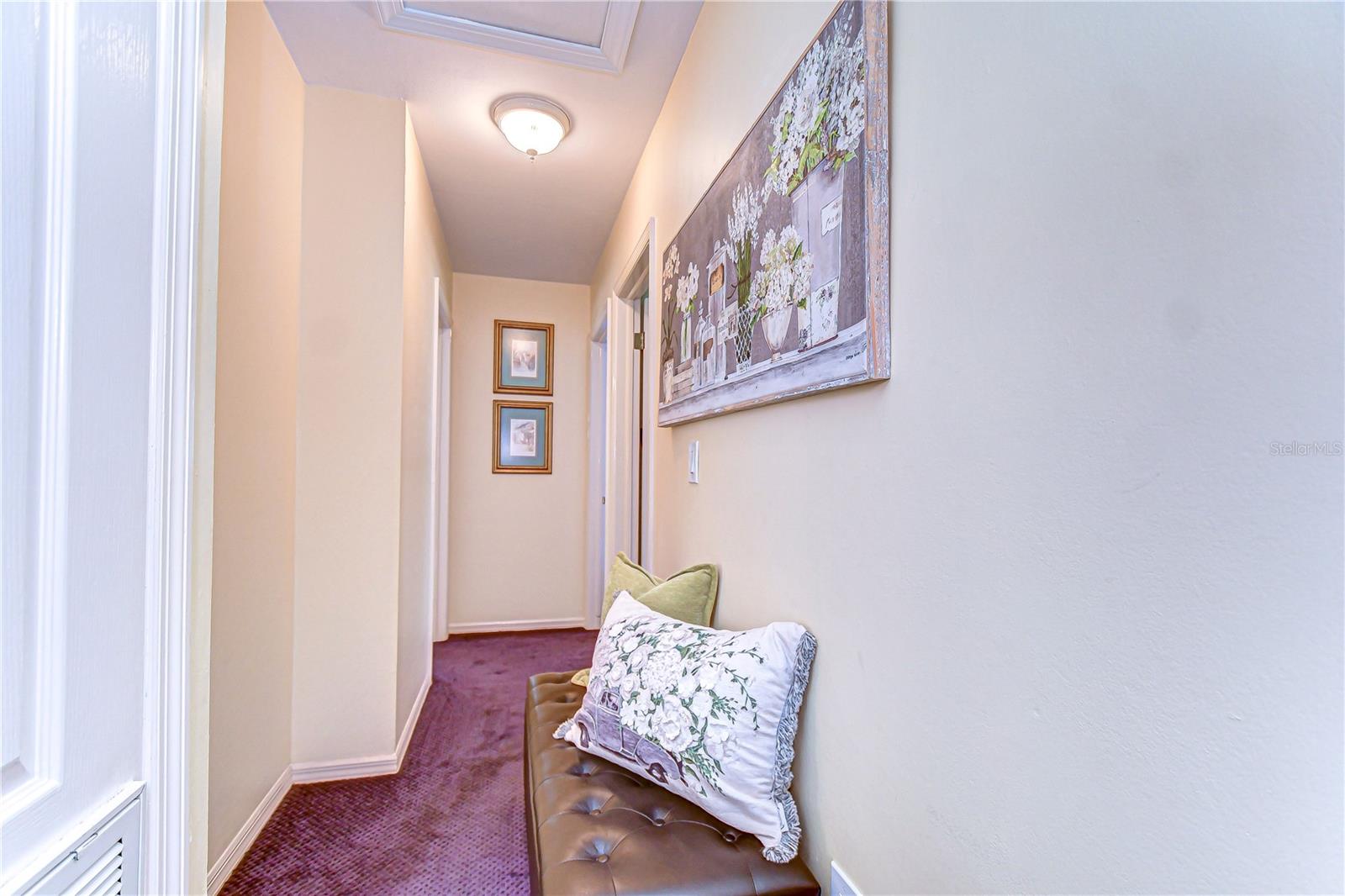 Hallway to bedrooms and bathroom