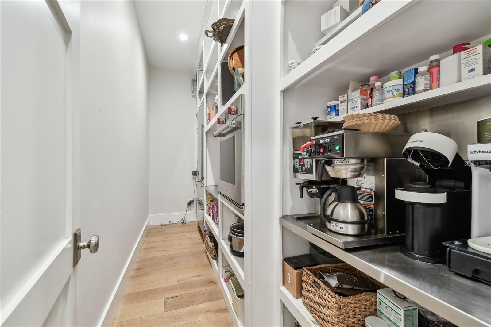 Walk-in Pantry with Additional Full-Size Refrigerator, Built-in Oven, Serving Station