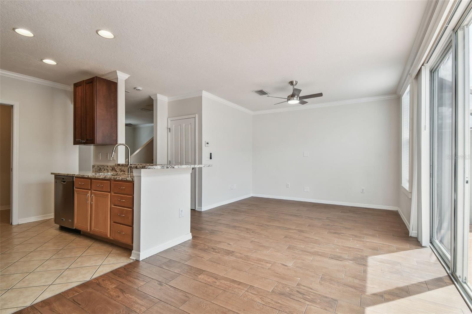 Family room off kitchen