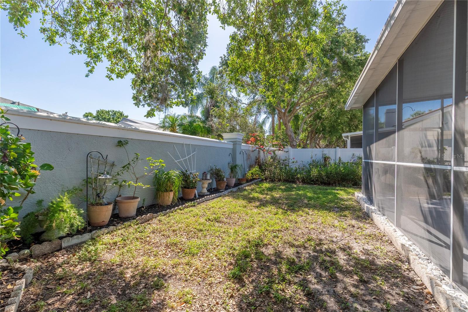 Private backyard garden