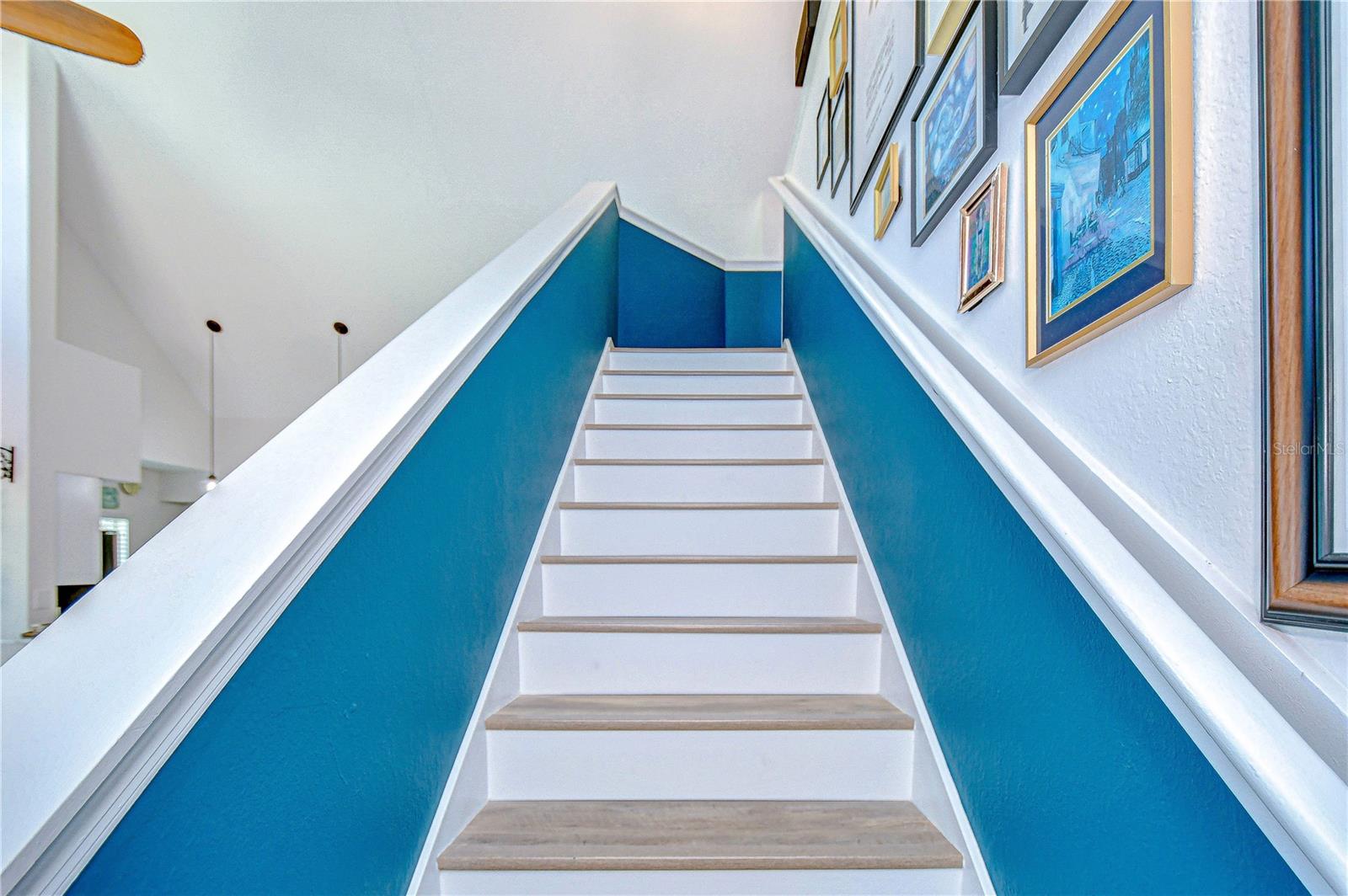 Stairs up to loft