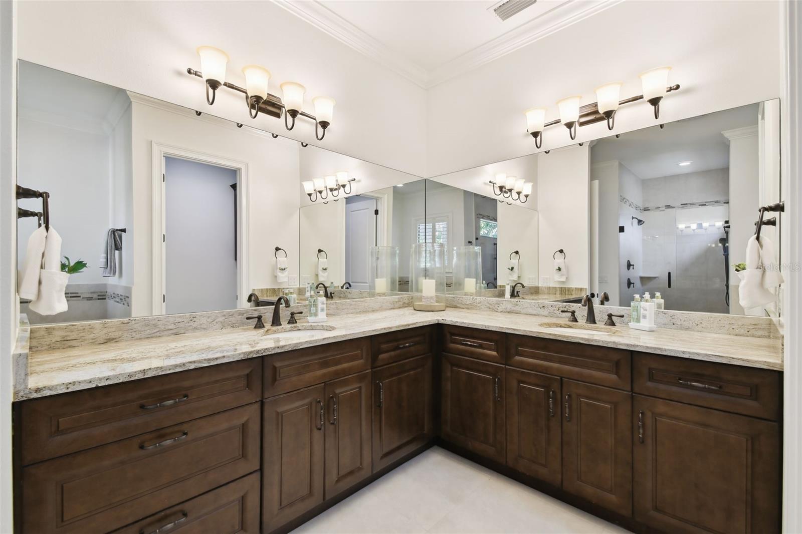 Primary bathroom double vanity