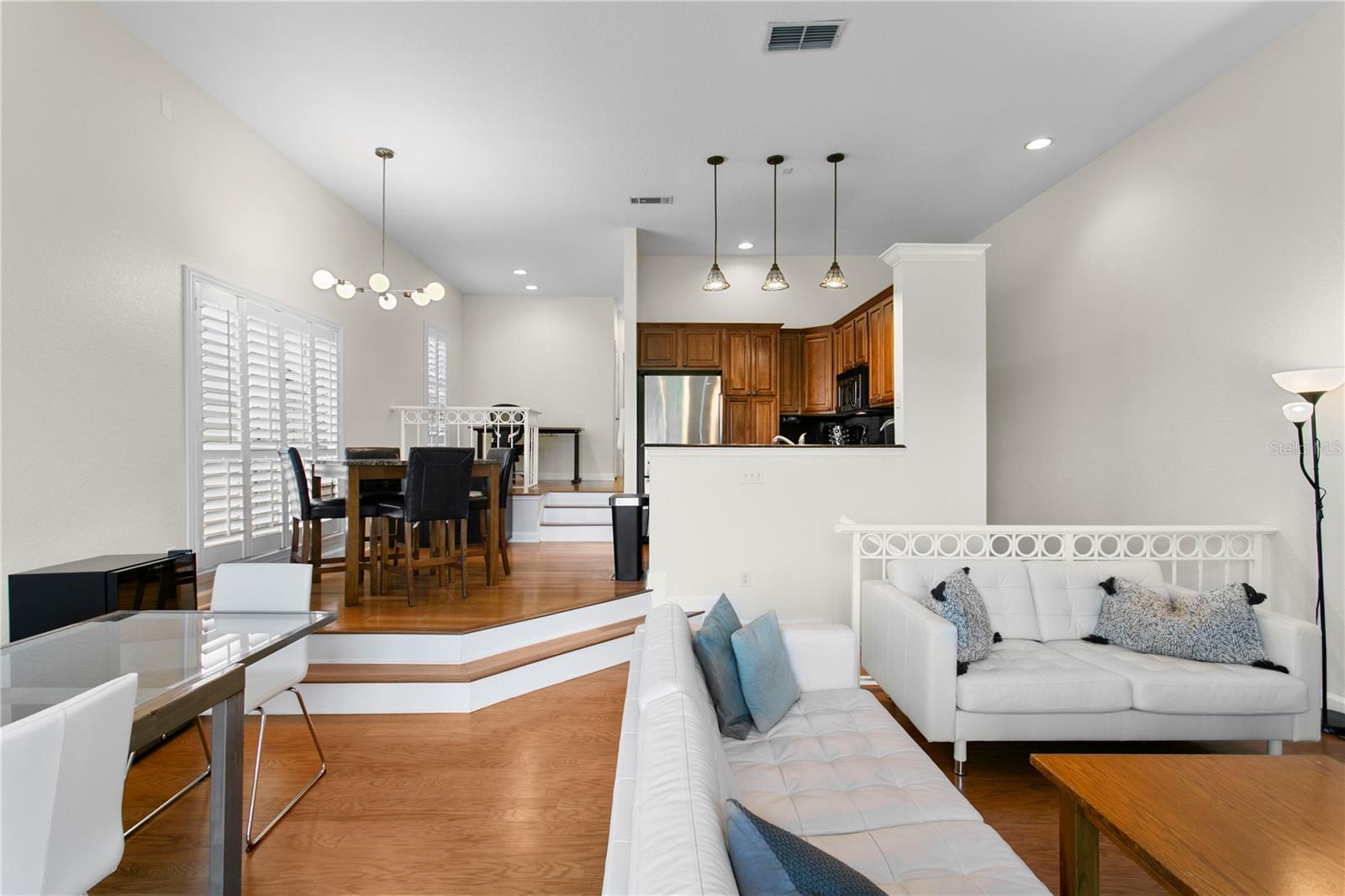Open concept kitchen that overlooks the living room