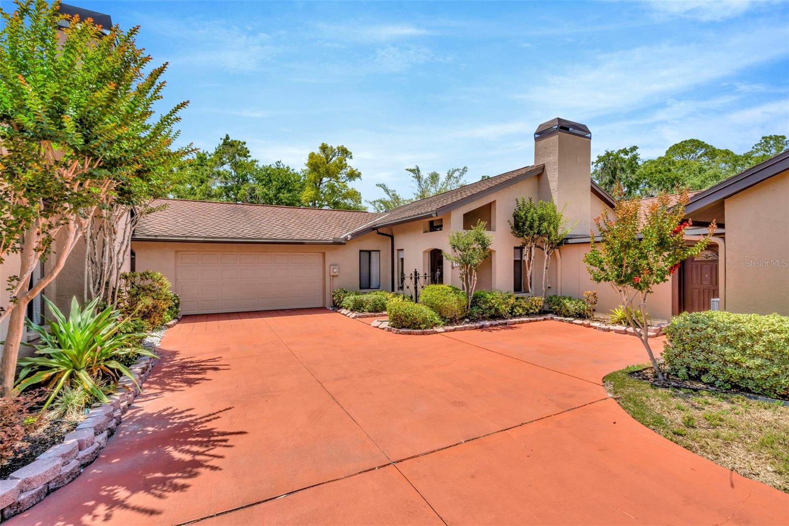 Home front and driveway