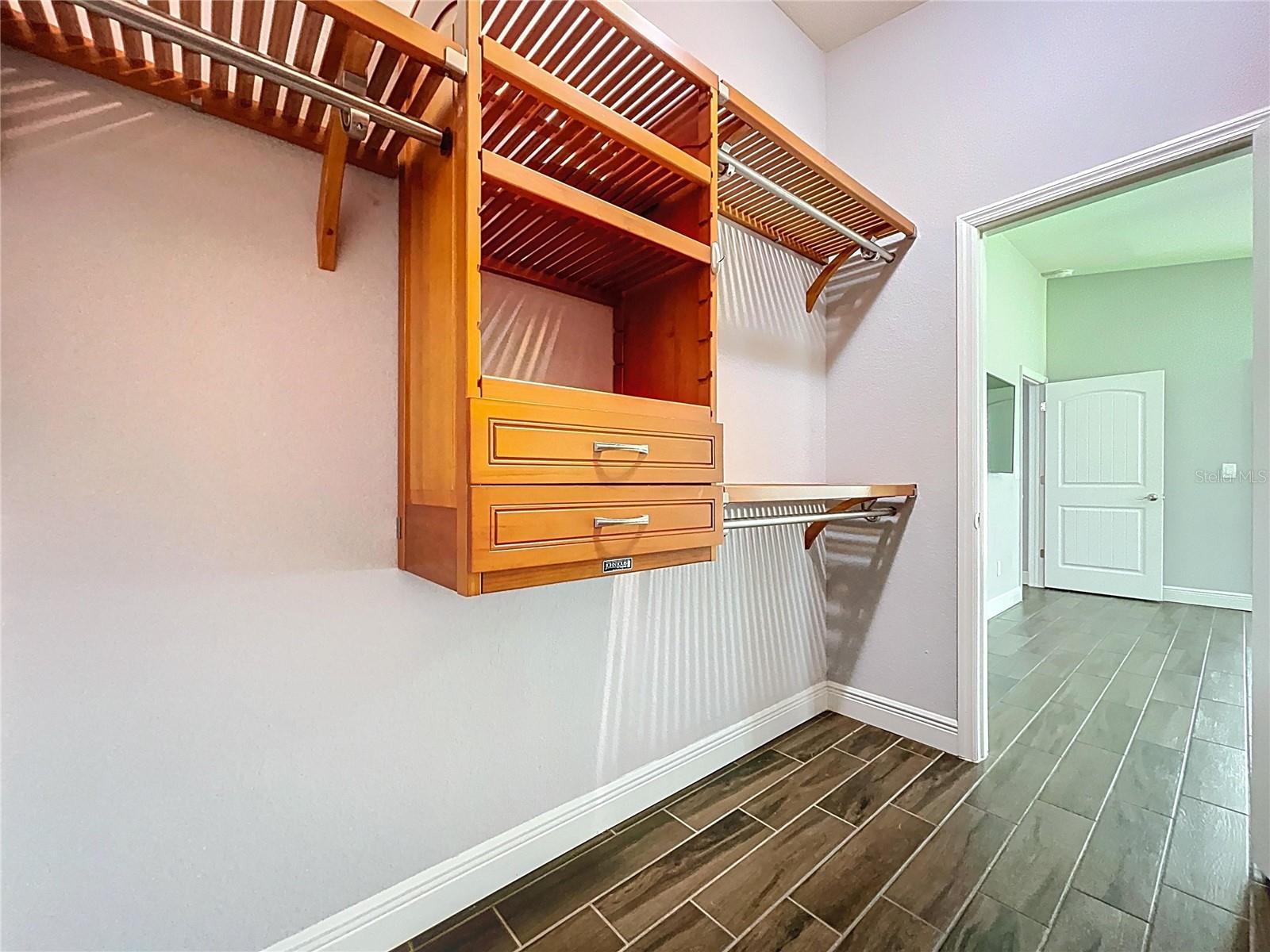 Custom walk-in closet system.