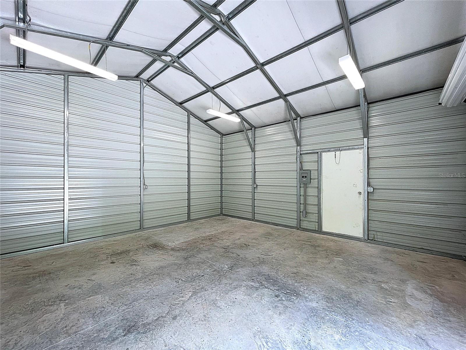 Garage includes power and lighting installed.