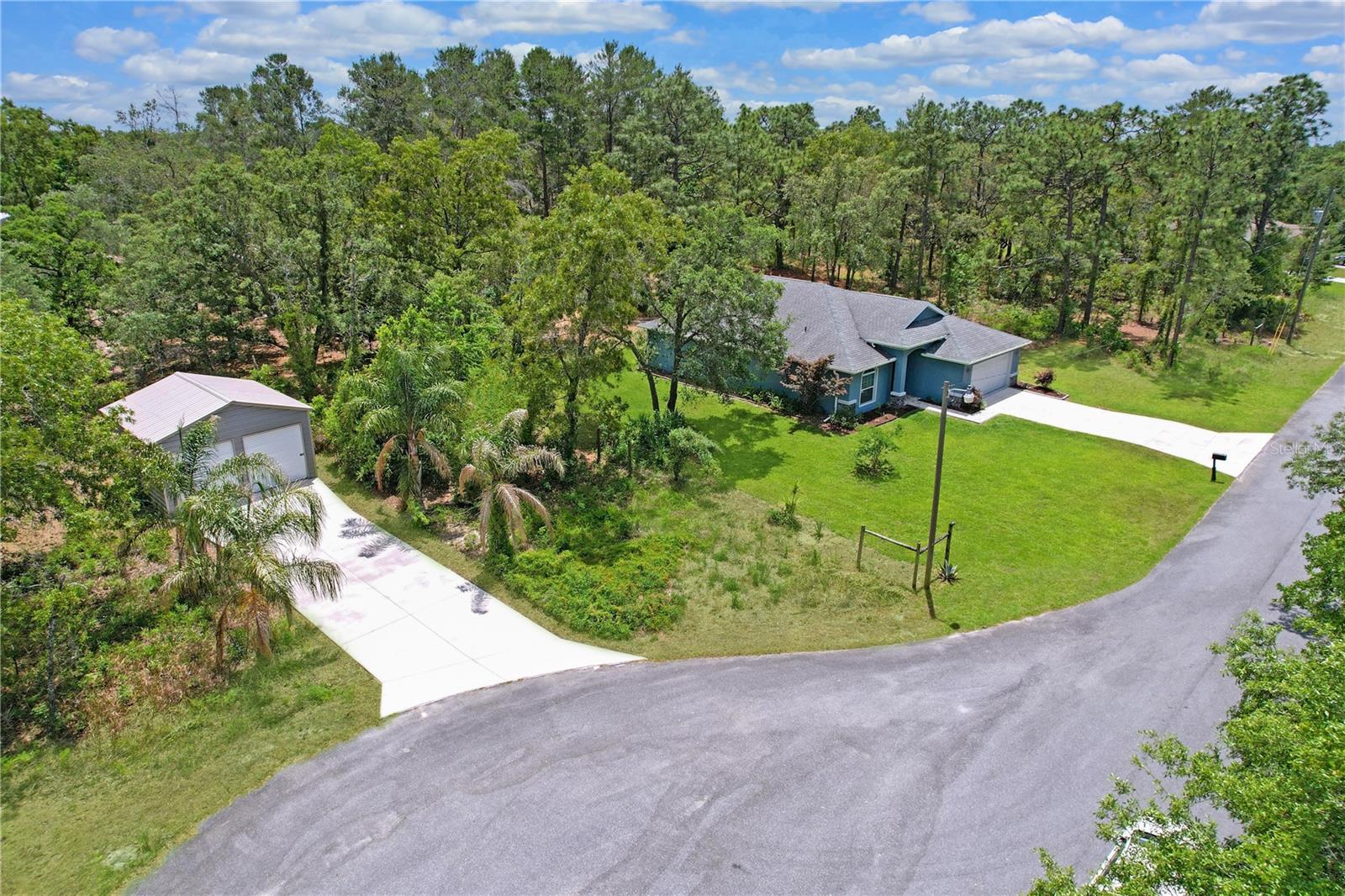 End of cul-de-sac location with privacy and quiet.