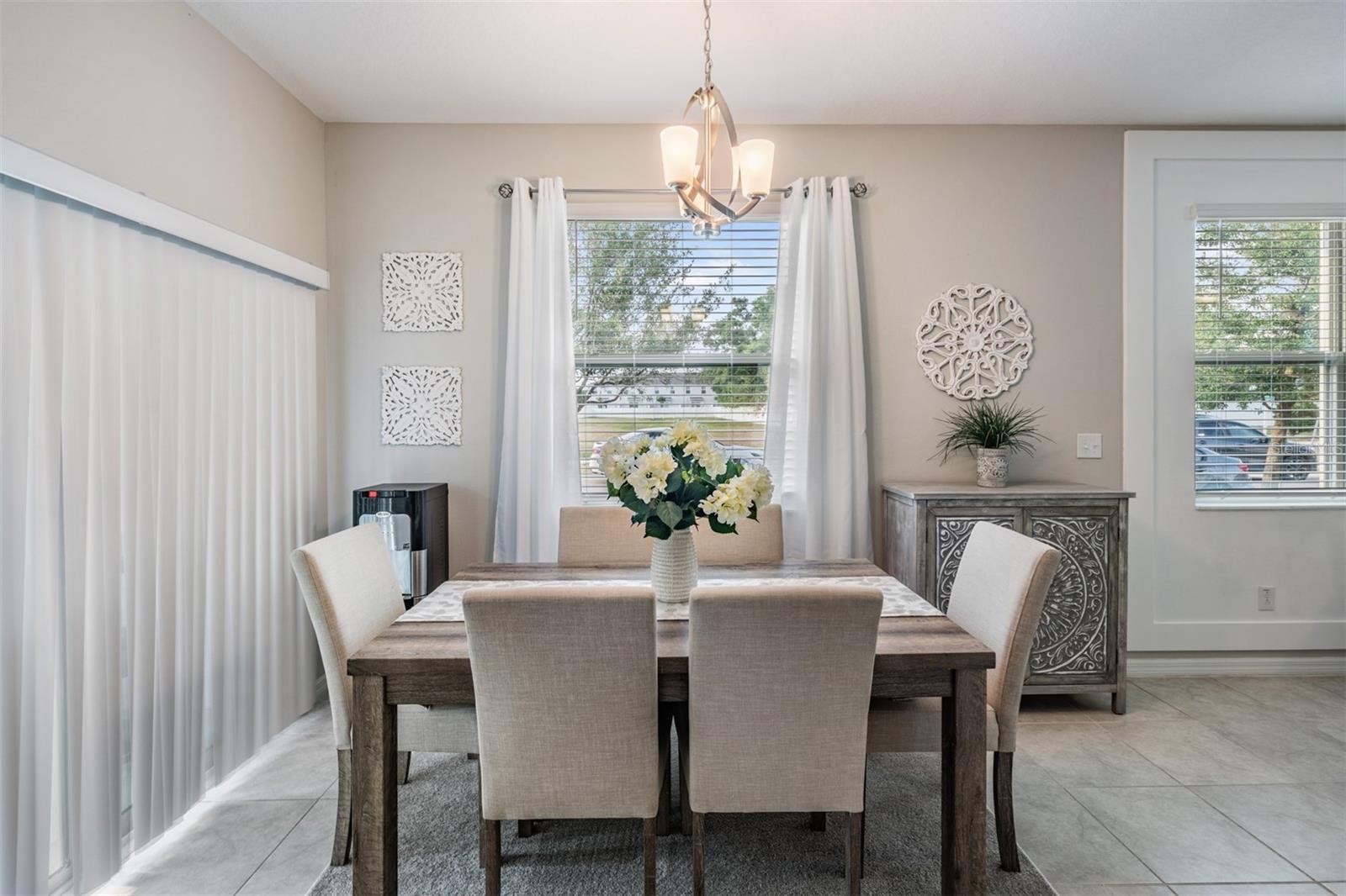 Dining area with view of greenspace!