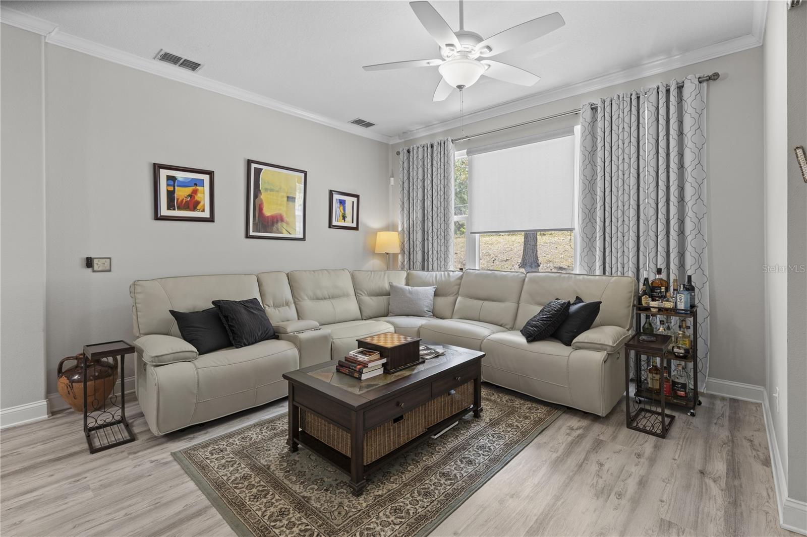 Family room is spacious with slider to Florida Room