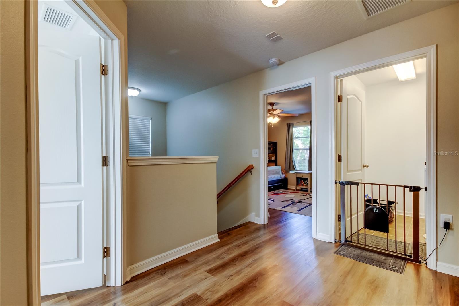 upstairs stair landing
