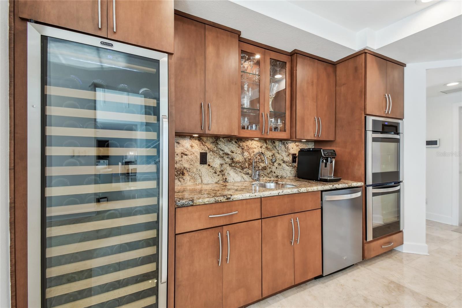 Wine fridge, built in ovens, 2nd sink