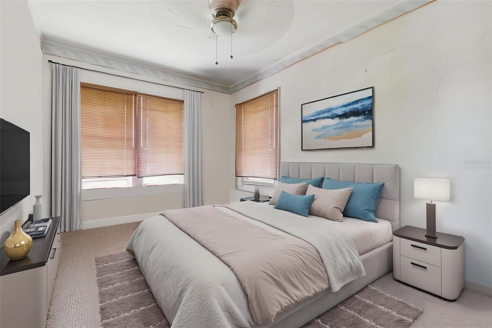 Virtually staged bedroom