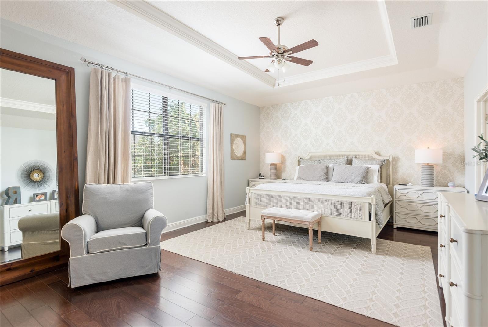 Spacious primary with two walk-in closets