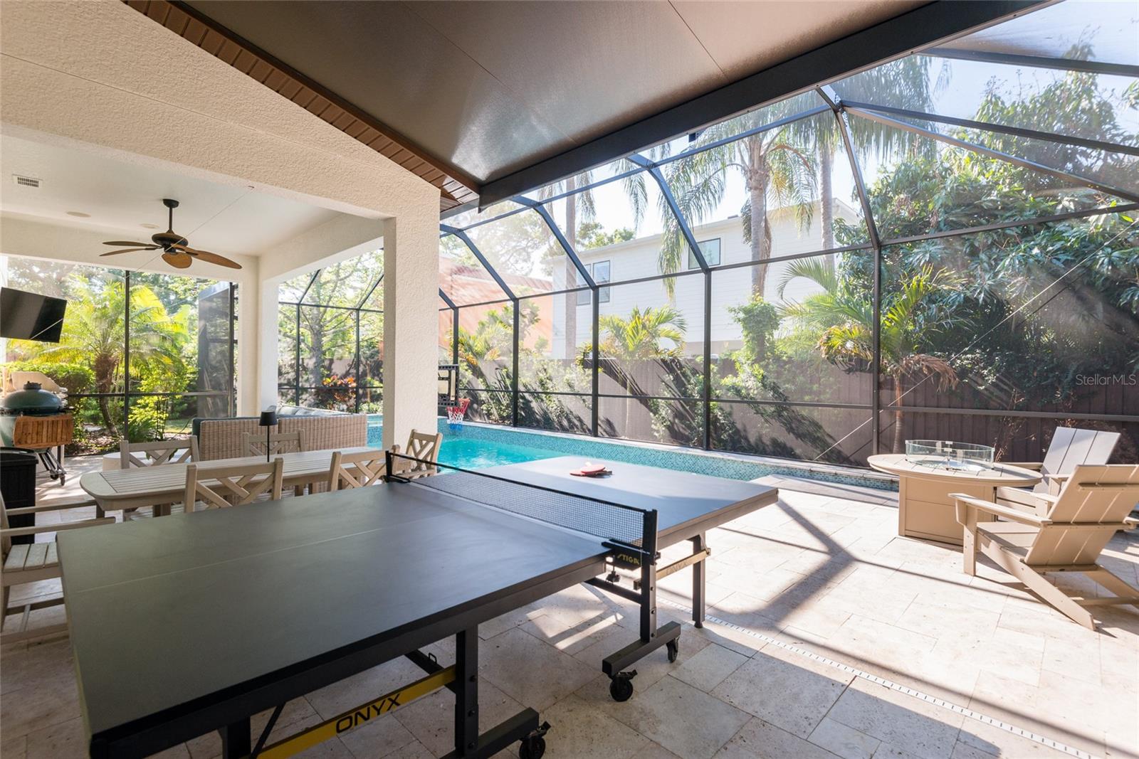 Covered area with plenty of room to relax and play.