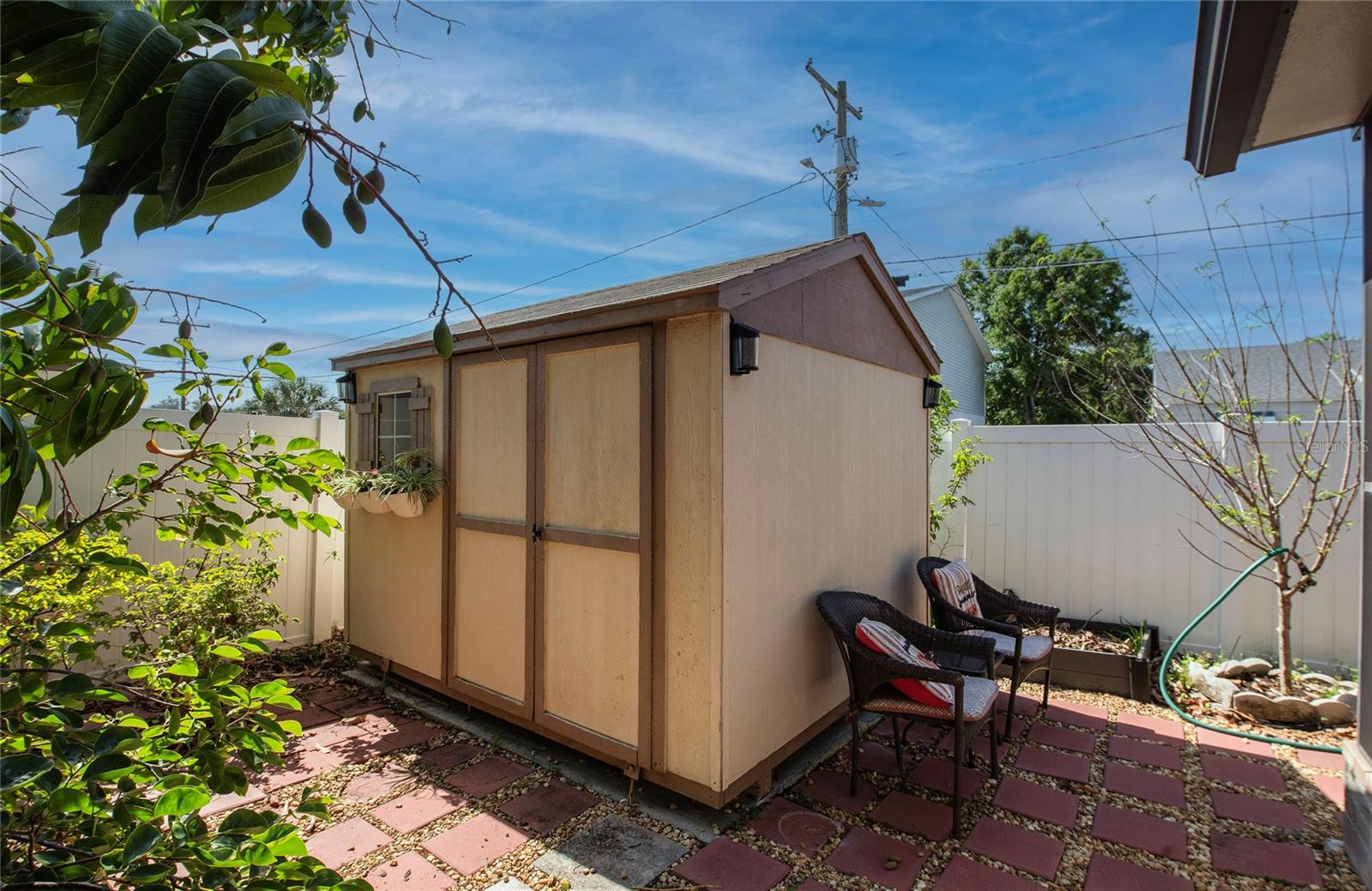 Shed in backyard