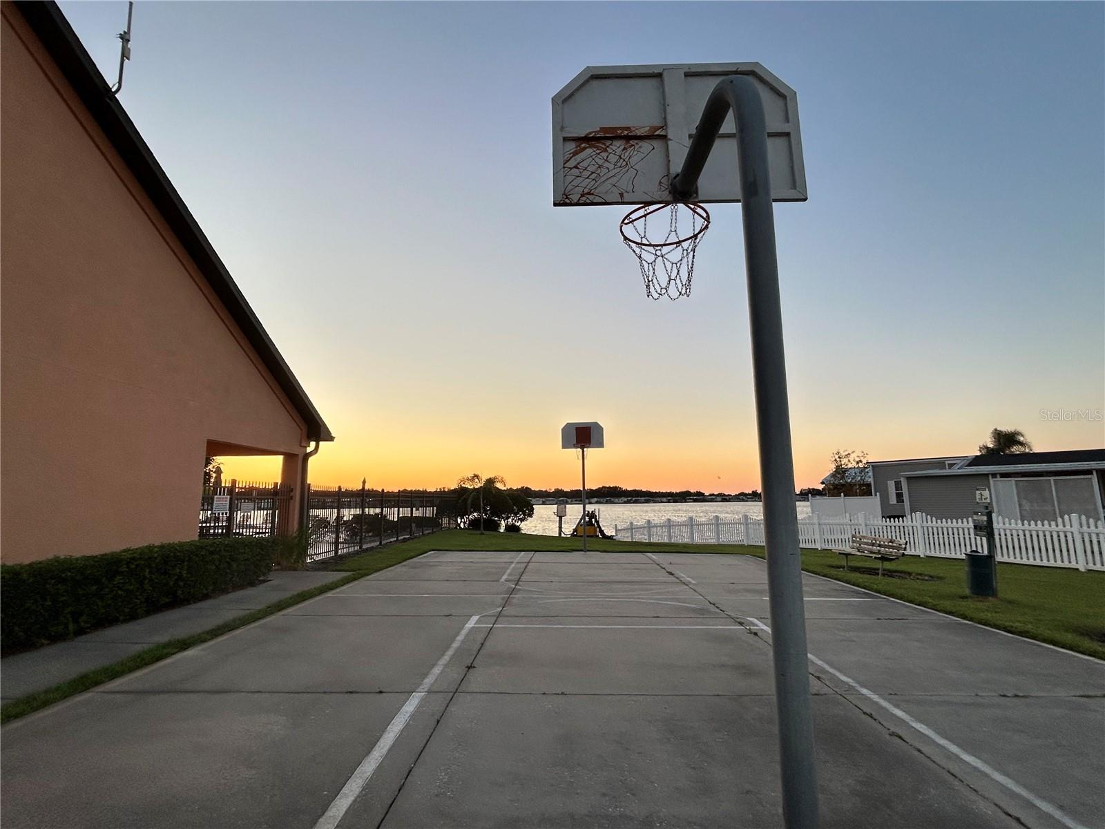 Basketball Court at Sunset