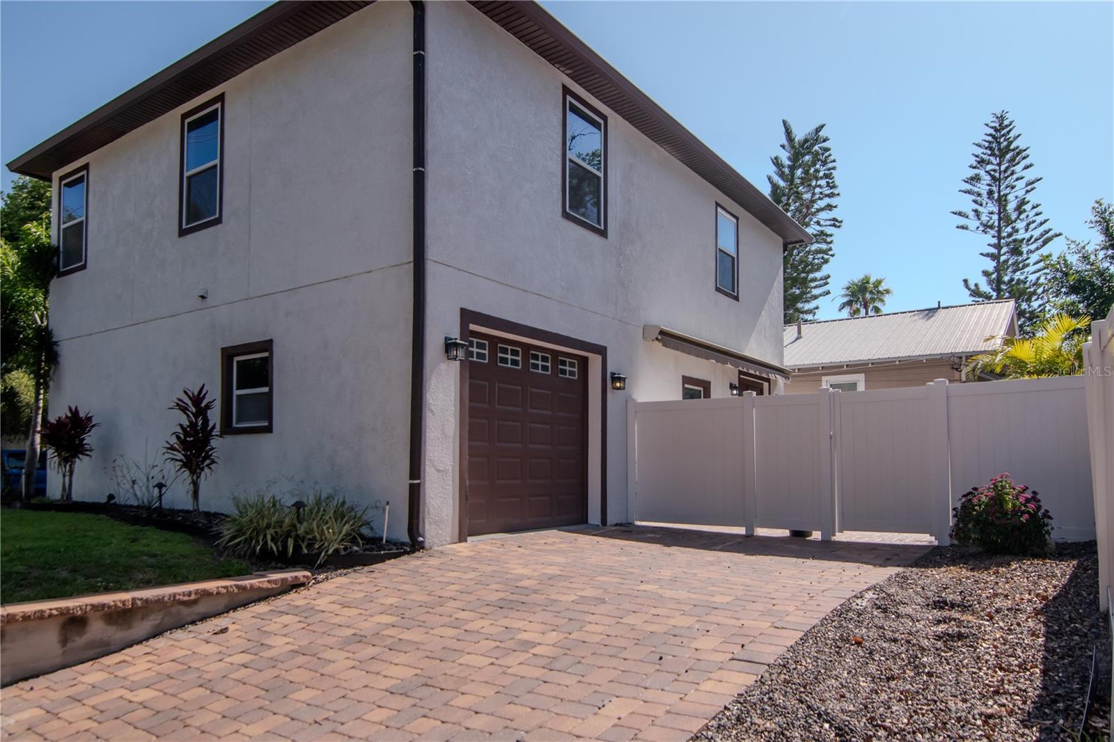 Rear garage