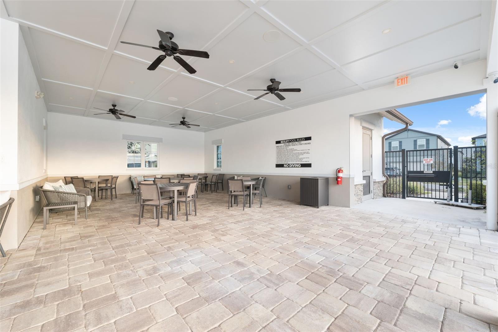 Shade, fans, and tables